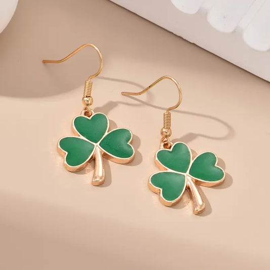 Dainty Gold Clover Earrings