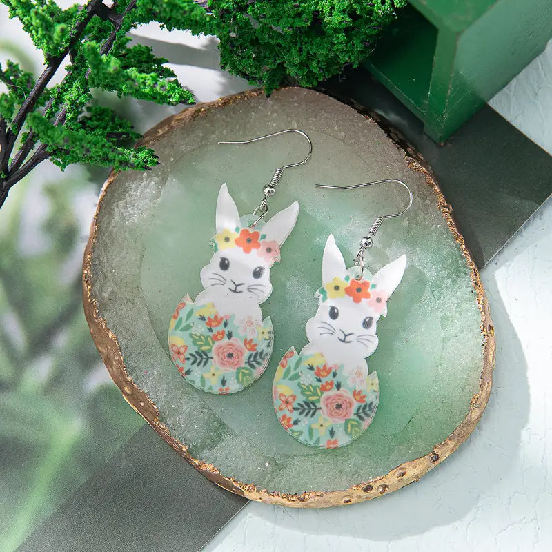 Floral Easter Egg Earrings