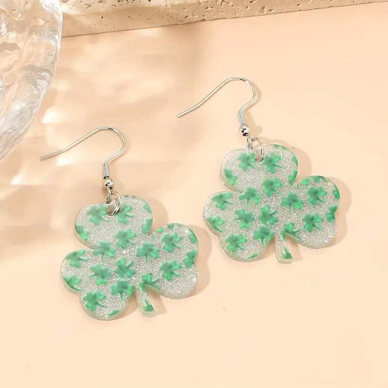 Glitter Shamrock Earrings