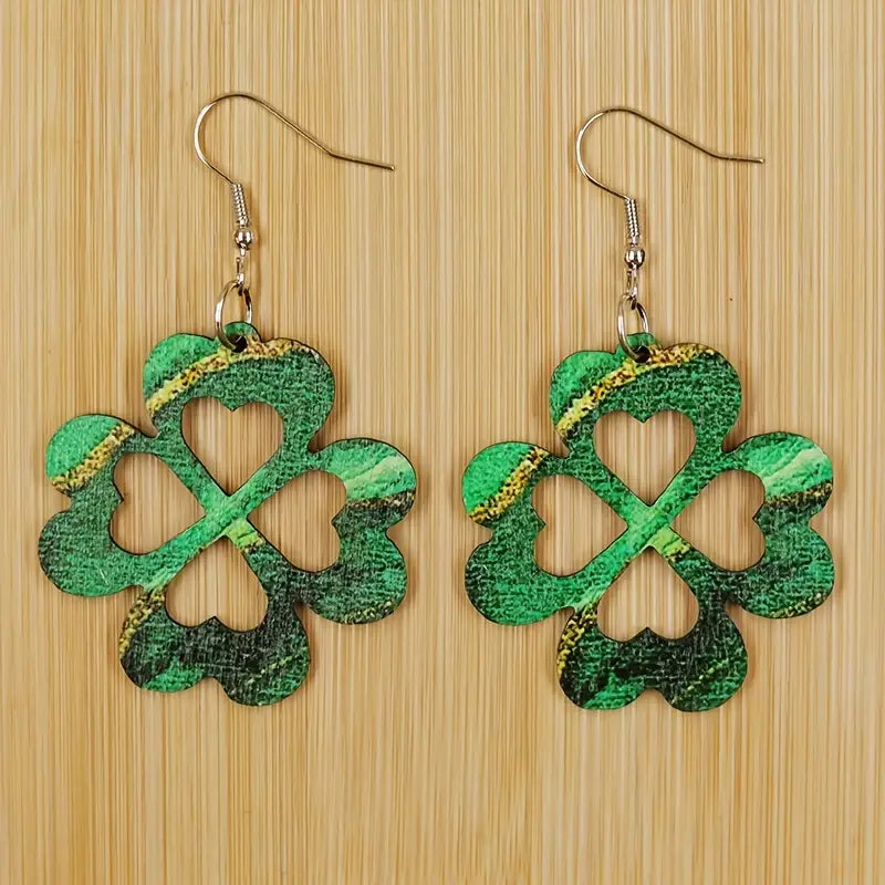 Marble Clover Earrings