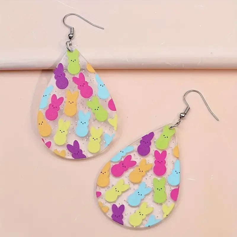 Neon Peep Bunny Earrings