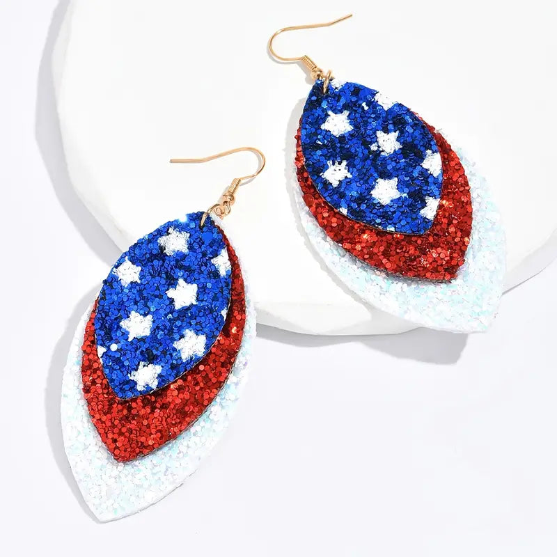 Patriotic Glitter Earrings