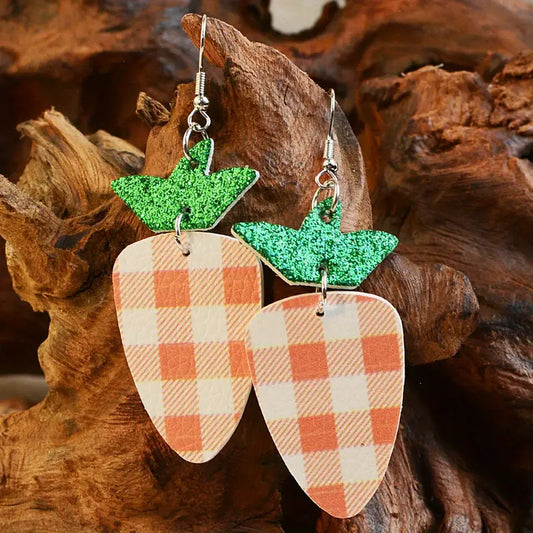 Plaid Carrot Earrings