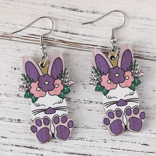 Sweet Floral Bunny Earrings