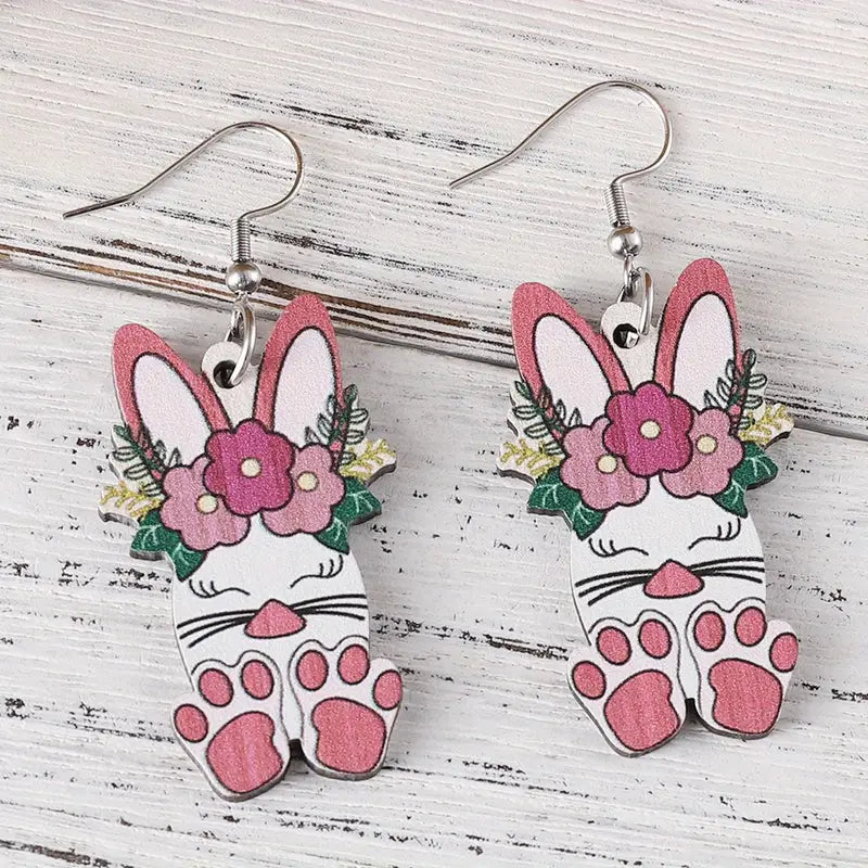 Sweet Floral Bunny Earrings