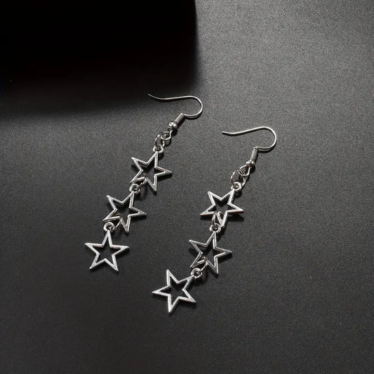 Three Tier Star Earrings