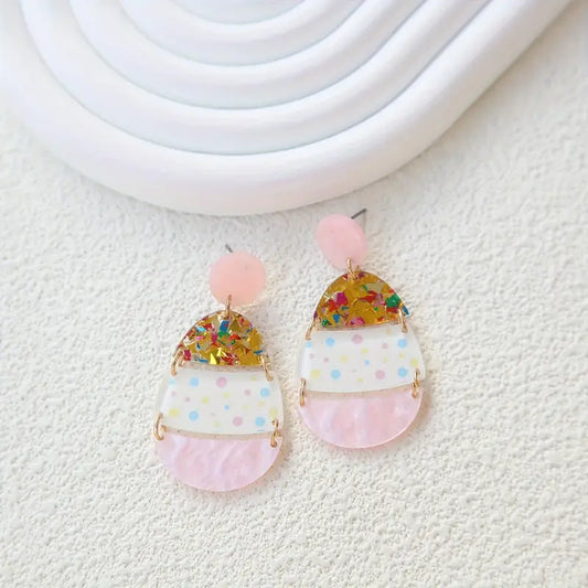 Three Tiered Easter Egg Earrings