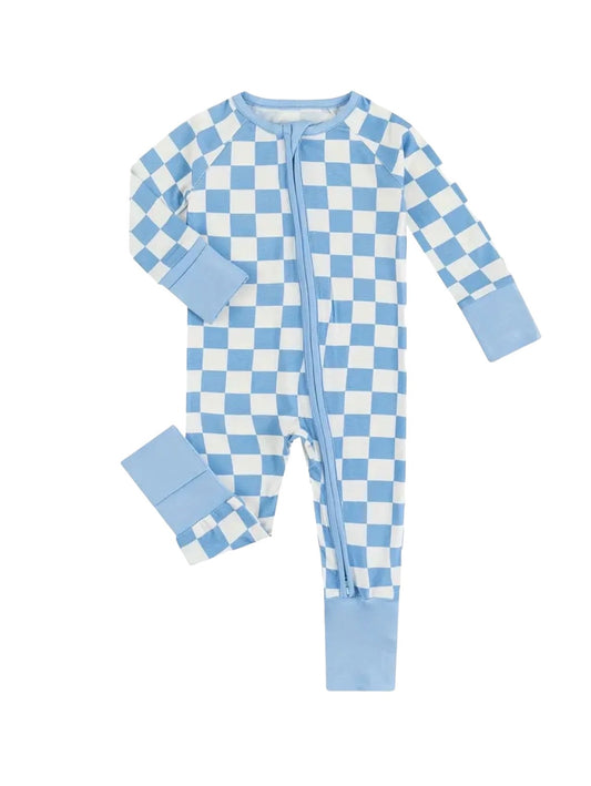 Blue Checkered Bamboo Jammies